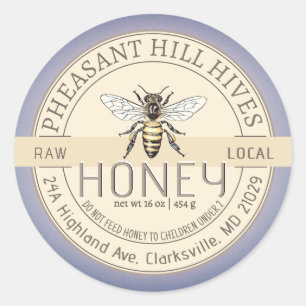 Abeja reina con advertencia infantil Etiqueta de m