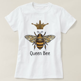 Abeja reina con una elegante camiseta de la corona