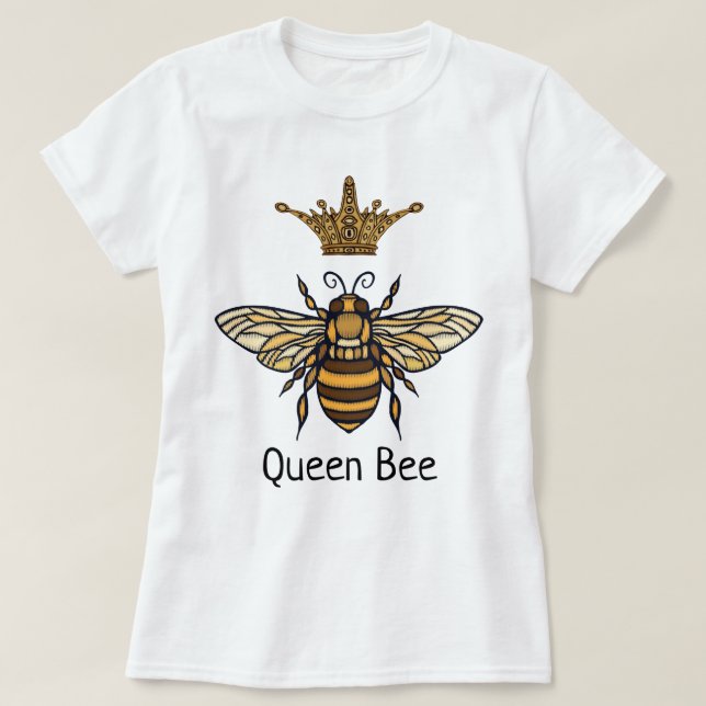 Abeja reina con una elegante camiseta de la corona (Diseño del anverso)