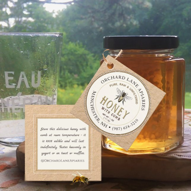 Abeja reina en Kraft Honeycomb etiqueta de cuello (Subido por el creador)