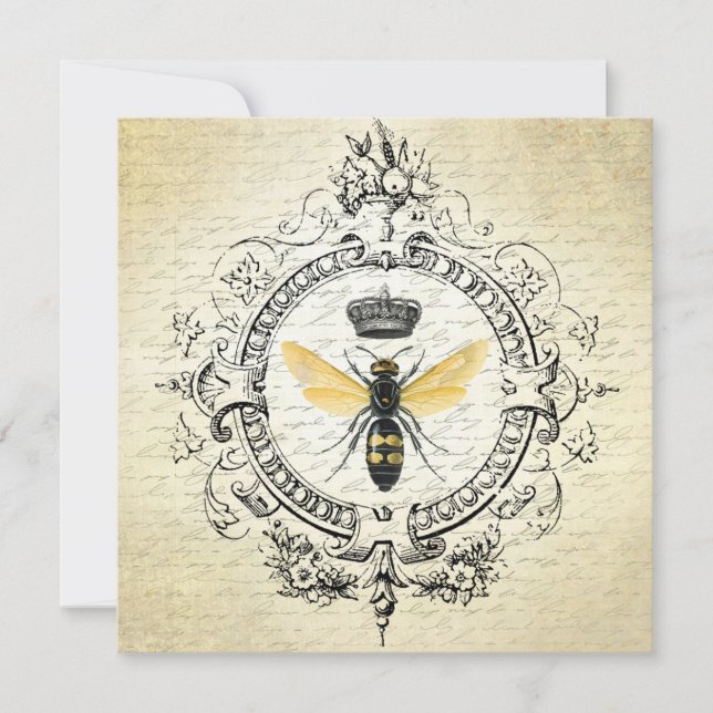 Abeja reina francesa vintage moderna (Anverso)