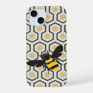 Abeja Retro y Patrón de Panal