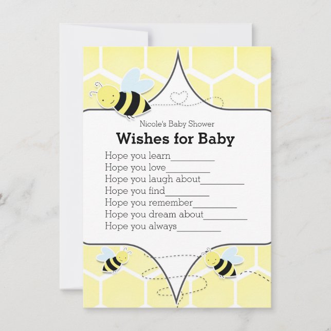 Abeja Tarjeta Amarilla de Deseos para Juego de Bab (Anverso)