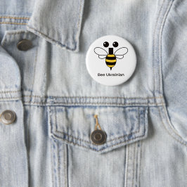 Abeja Ucraniana Botón Minimalista Lindo Abeja