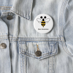 Abeja Ucraniana Botón Minimalista Lindo Abeja