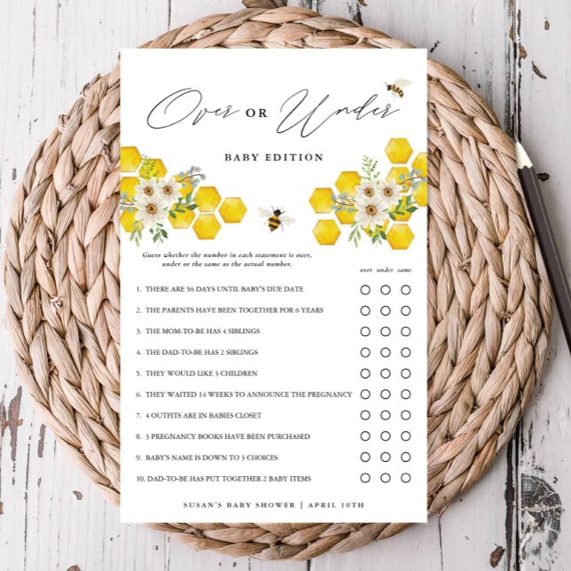 Abeja y margarita bajo tarjeta de juego de papel p (Subido por el creador)