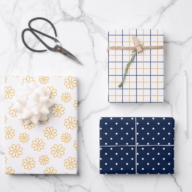 Abejas amarillas con hojas de papel de envolver de (Anverso)