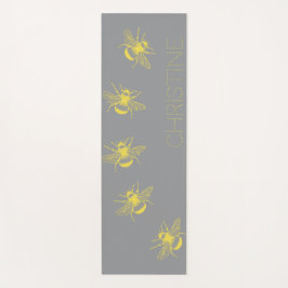Abejas amarillas Gris Yoga Mat
