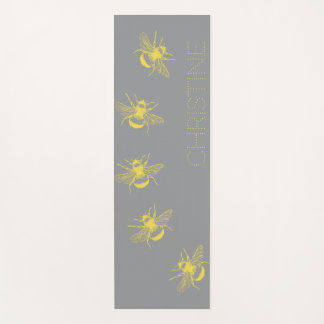 Abejas amarillas Gris Yoga Mat