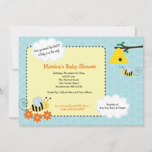 Abejas chisporroteantes invitaciones a Baby Shower