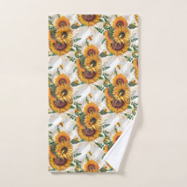Abejas con flores de girasol amarillo bonito