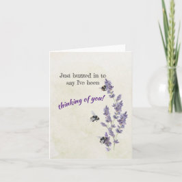 Abejas con flores de lavanda pensando en tu tarjet