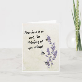 Abejas con flores de lavanda pensando en tu tarjet