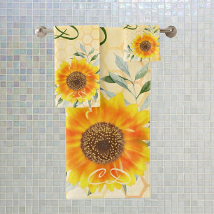 Abejas de burbuja feliz monograma floral de giraso