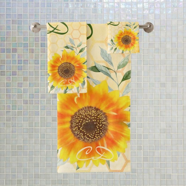 Abejas de burbuja feliz monograma floral de giraso (Subido por el creador)