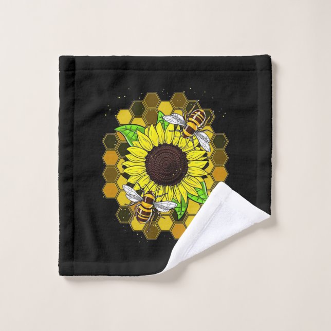 Abejas de girasol hippie (Toallita)