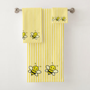 Abejas de miel con rayas amarillas