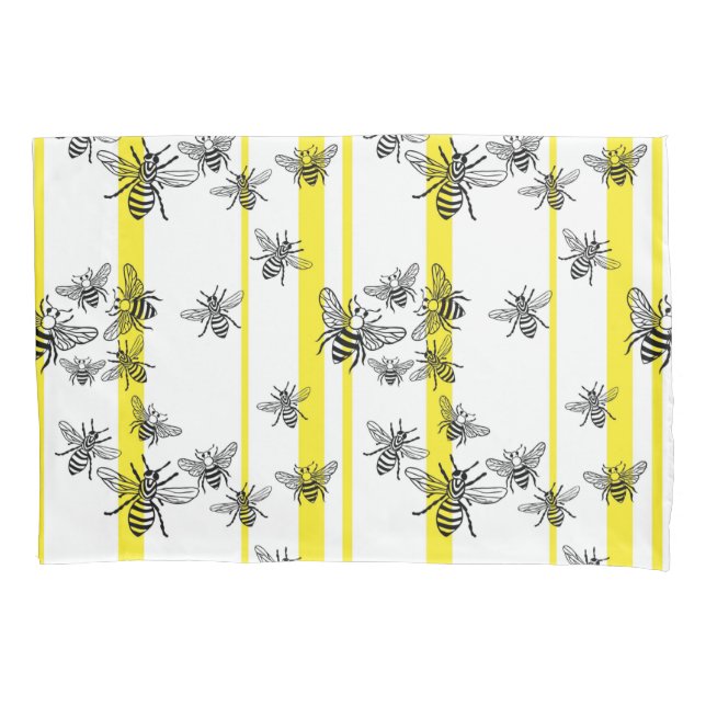 ¡Abejas de miel! Funda de almohada (Anverso)