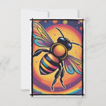 Abejas en el espacio Tarjeta de agradecimiento