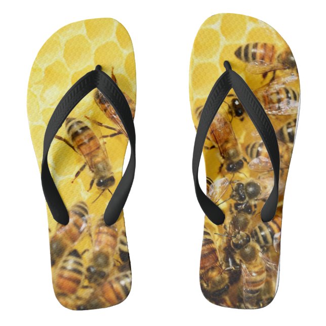 Abejas en el panal de miel - sandalias "Flip Flop" (Plantilla)