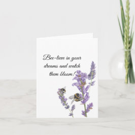 Abejas en Lavanda - Tarjeta de nota motivacional
