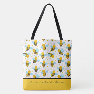 Abejas felices personalizan la bolsa de tote