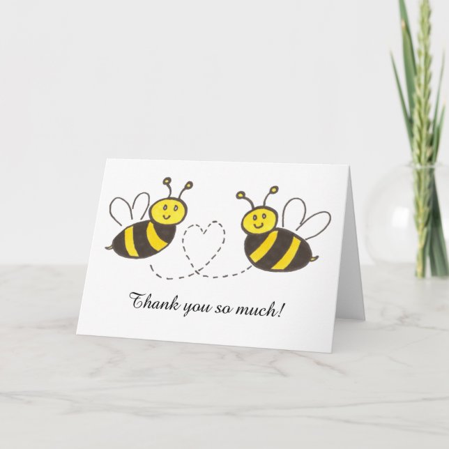 Abejas Melíferas con Corazón notas de agradecimien (Anverso)