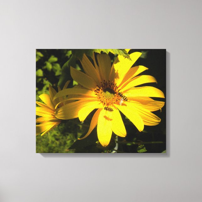 Abejas N Sunflowers Lienzo Envuelto (Anverso)
