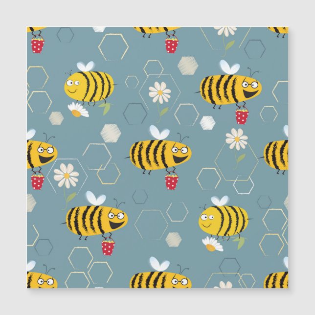 Abejas Polinizantes, Escena Jardín Floriente. (Anverso)