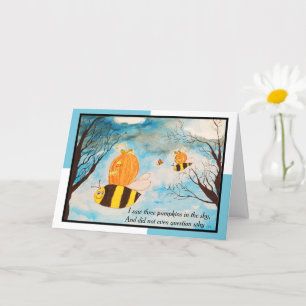 Abejas y Jack O Linternas Tarjeta de Halloween