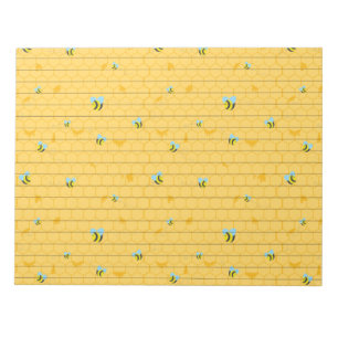 Abejas y libreta alineada panal