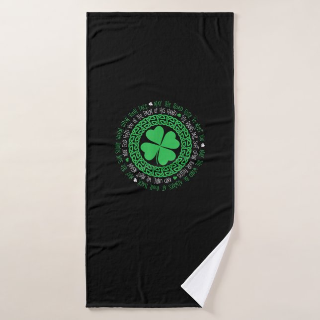Abendecimiento Irlandés Knot Celtic 4 Leaf Clover  (Toalla de baño)