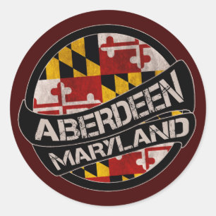 Aberdeen Maryland bandera grunge pegatinas