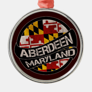 Aberdeen Maryland bandera ornamento redondo
