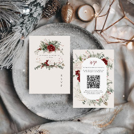 Abeto & Encaje | Tarjeta de RSVP de la Cresta Flor