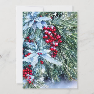 Abeto nevado y acebo mini Navidad presupuesto