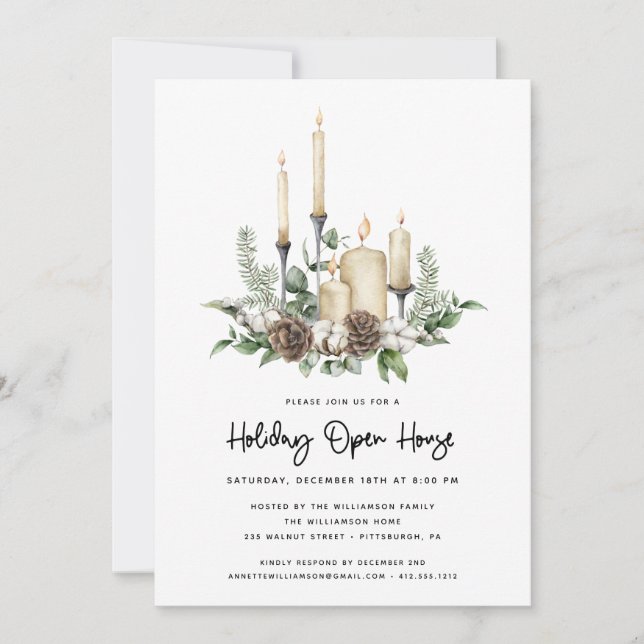 Abierto de Vacaciones de Acuarela y Velas (Anverso)