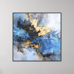 Abismo de oro agrietado: arte de pared abstracto