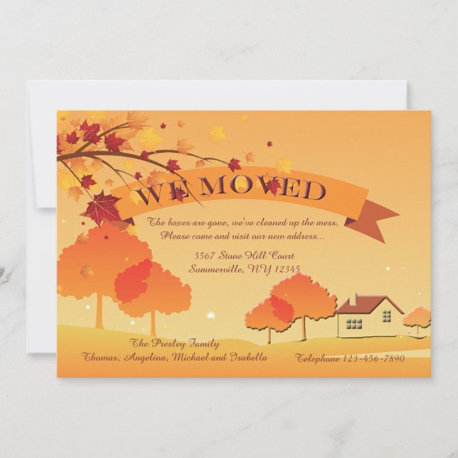 Ablaze con colores otoñales Invitación en movimien (Anverso)