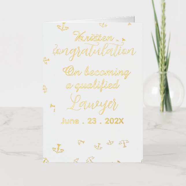 Abogado calificado personalizado felicitación (Anverso)