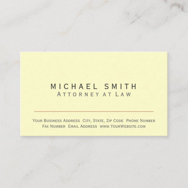 Abogado de la ley - Tarjeta de visita mínima amari (Anverso)