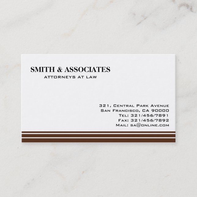 Abogado en la ley - tarjetas de visita (Anverso)