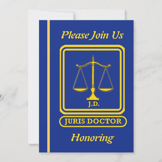 Abogado J.D. Invitación a la Jubilación (Anverso)