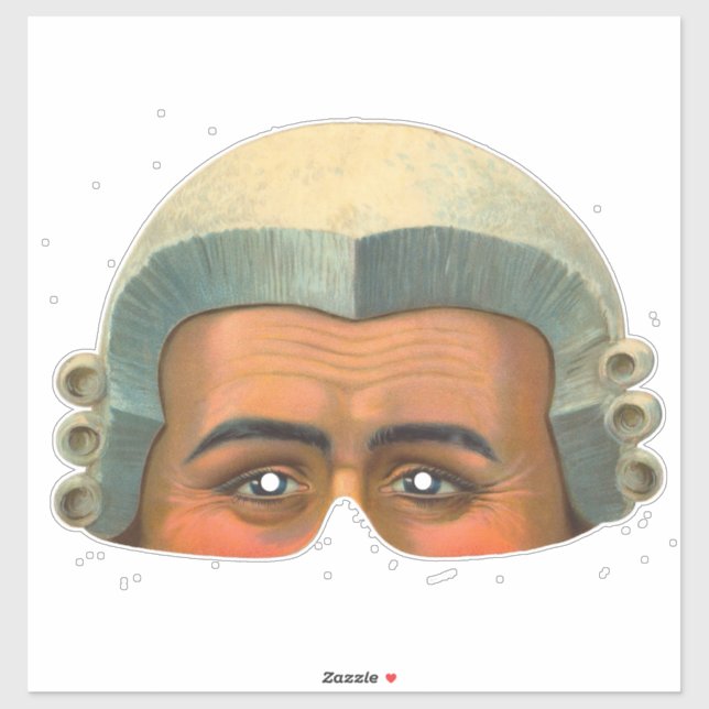 Abogado - Pegatina de la máscara victoriana de épo (Hoja)