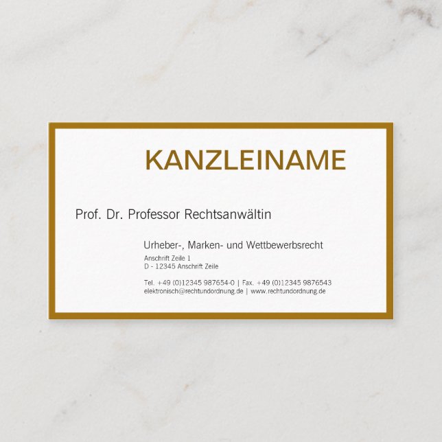 Abogado tarjeta de presentación (Anverso)