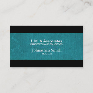 Abogado verde azulado y negro de la tarjeta de