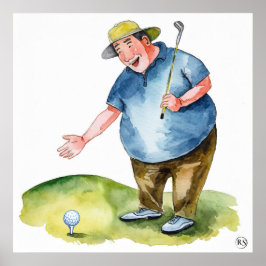 Abordar la bola - Impresión de arte de golf