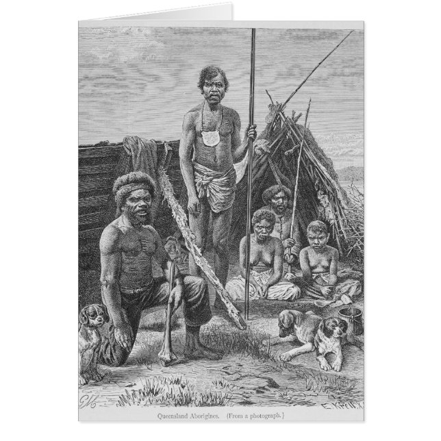 Aborígenes de Queensland grabados de una (Frente)