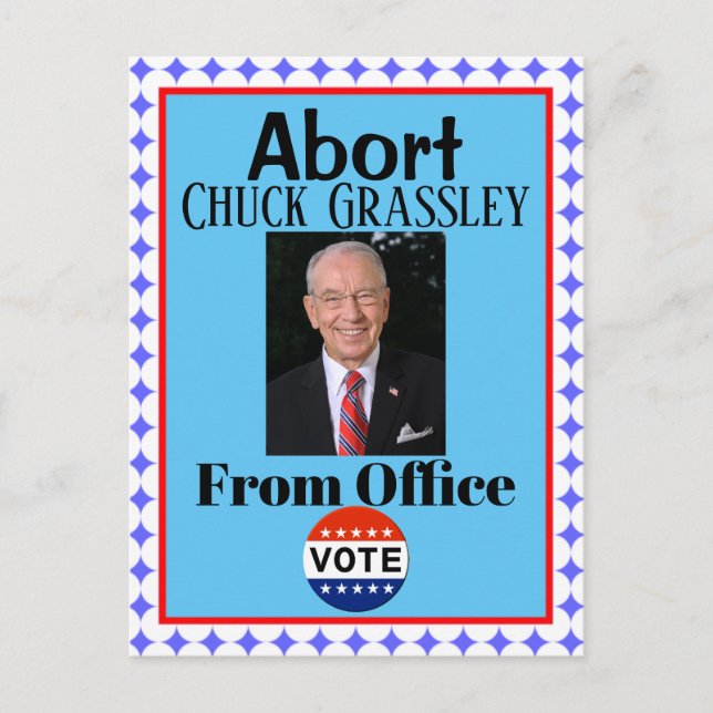 Abortar la postal de Chuck Grassley (Anverso)
