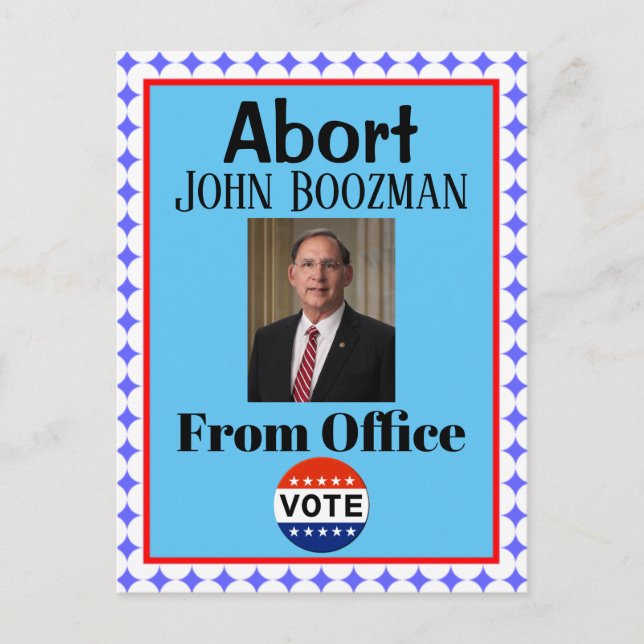 Abortar la postal de John Boozman (Anverso)